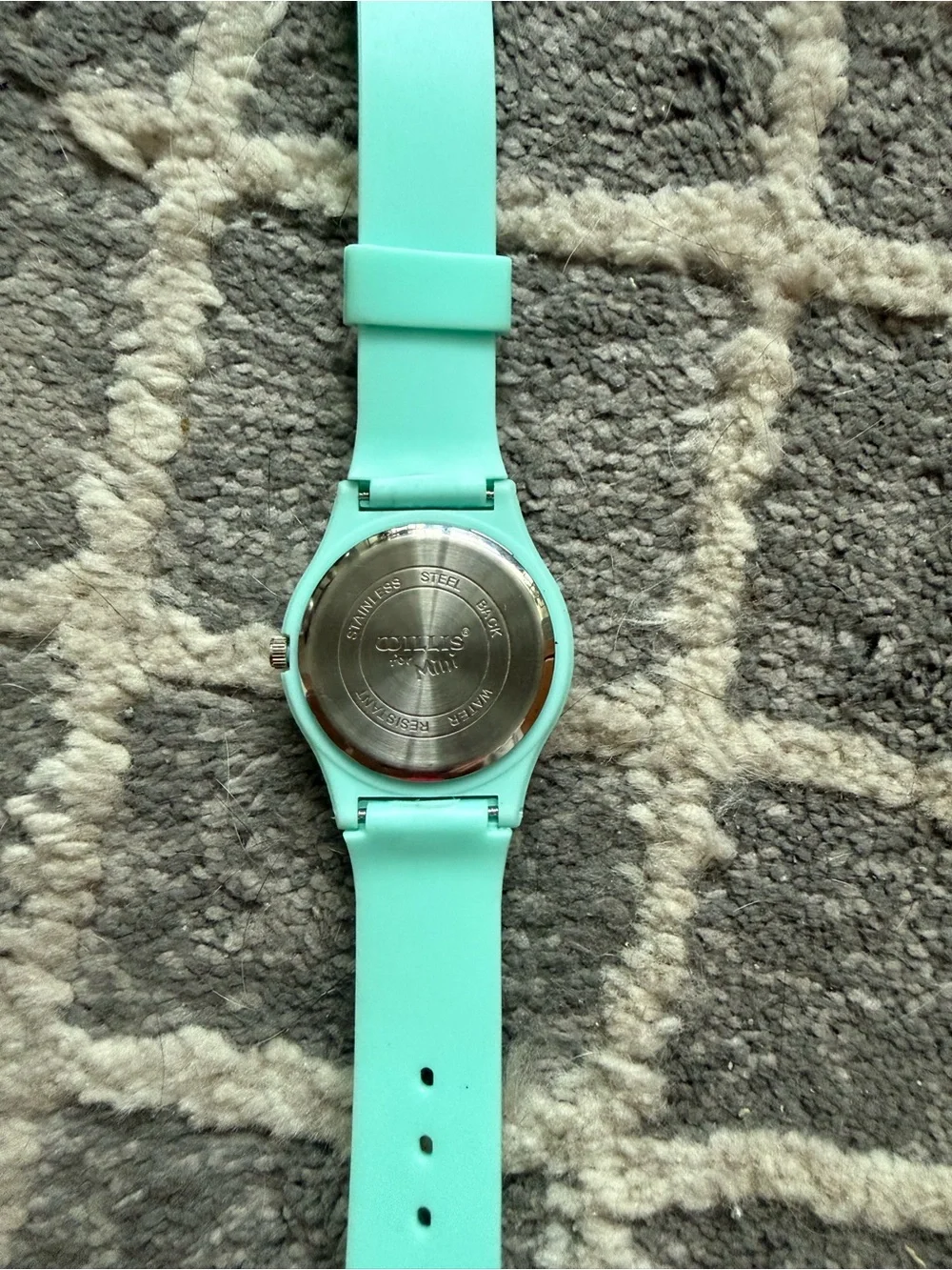 WIllis for Mini Mint Silicone Quartz Watch with White Dial
